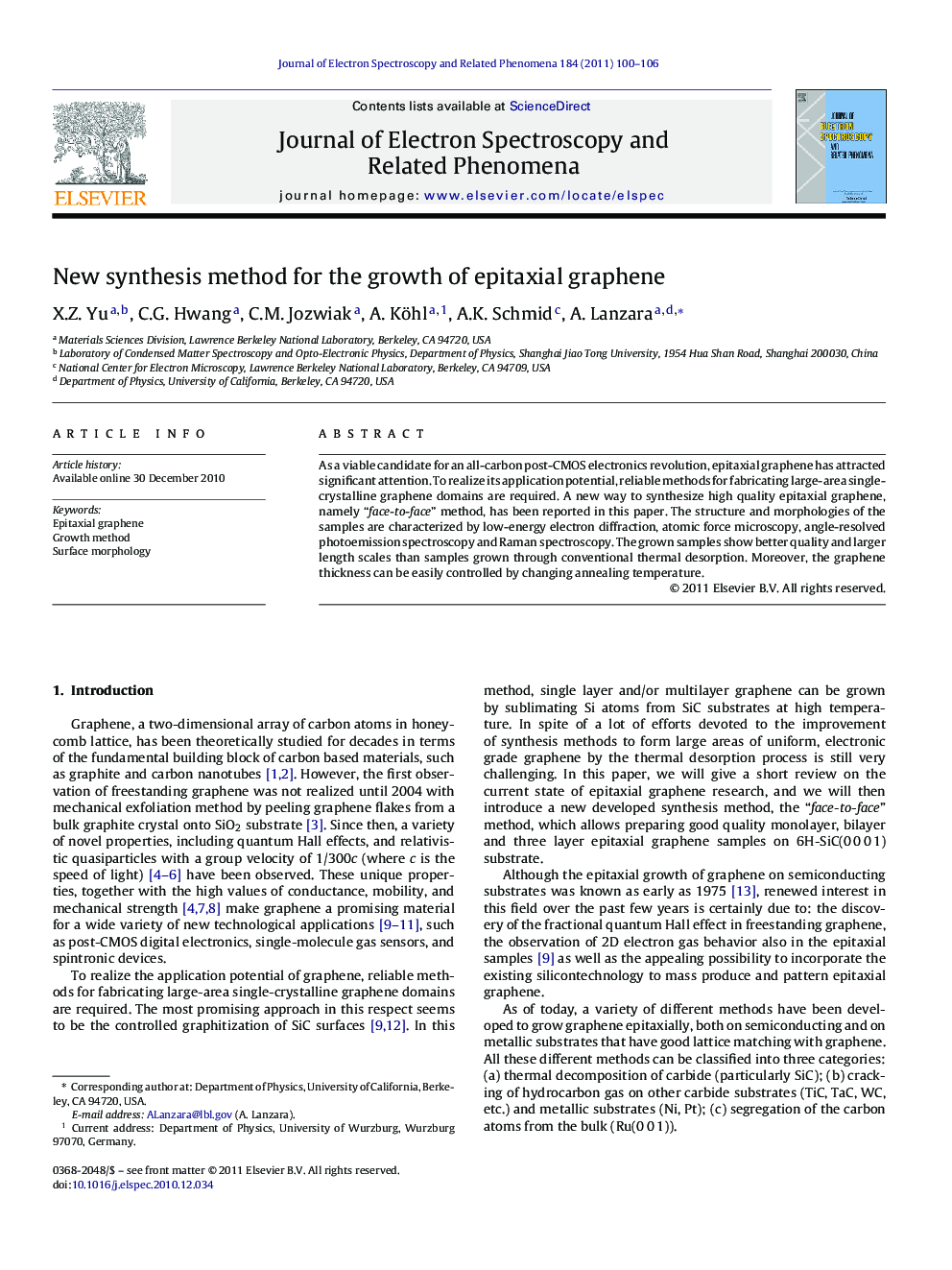 New synthesis method for the growth of epitaxial graphene