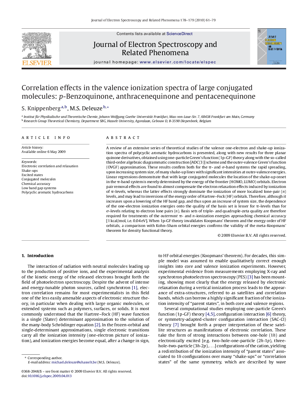 Correlation effects in the valence ionization spectra of large conjugated molecules: p-Benzoquinone, anthracenequinone and pentacenequinone