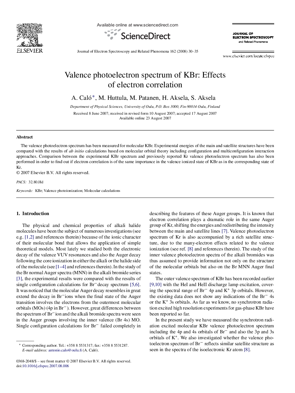 Valence photoelectron spectrum of KBr: Effects of electron correlation