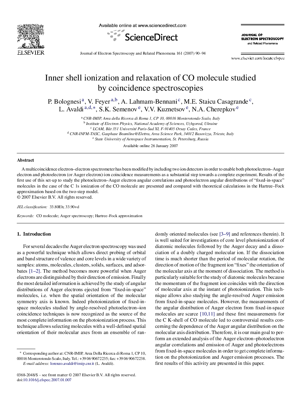 Inner shell ionization and relaxation of CO molecule studied by coincidence spectroscopies