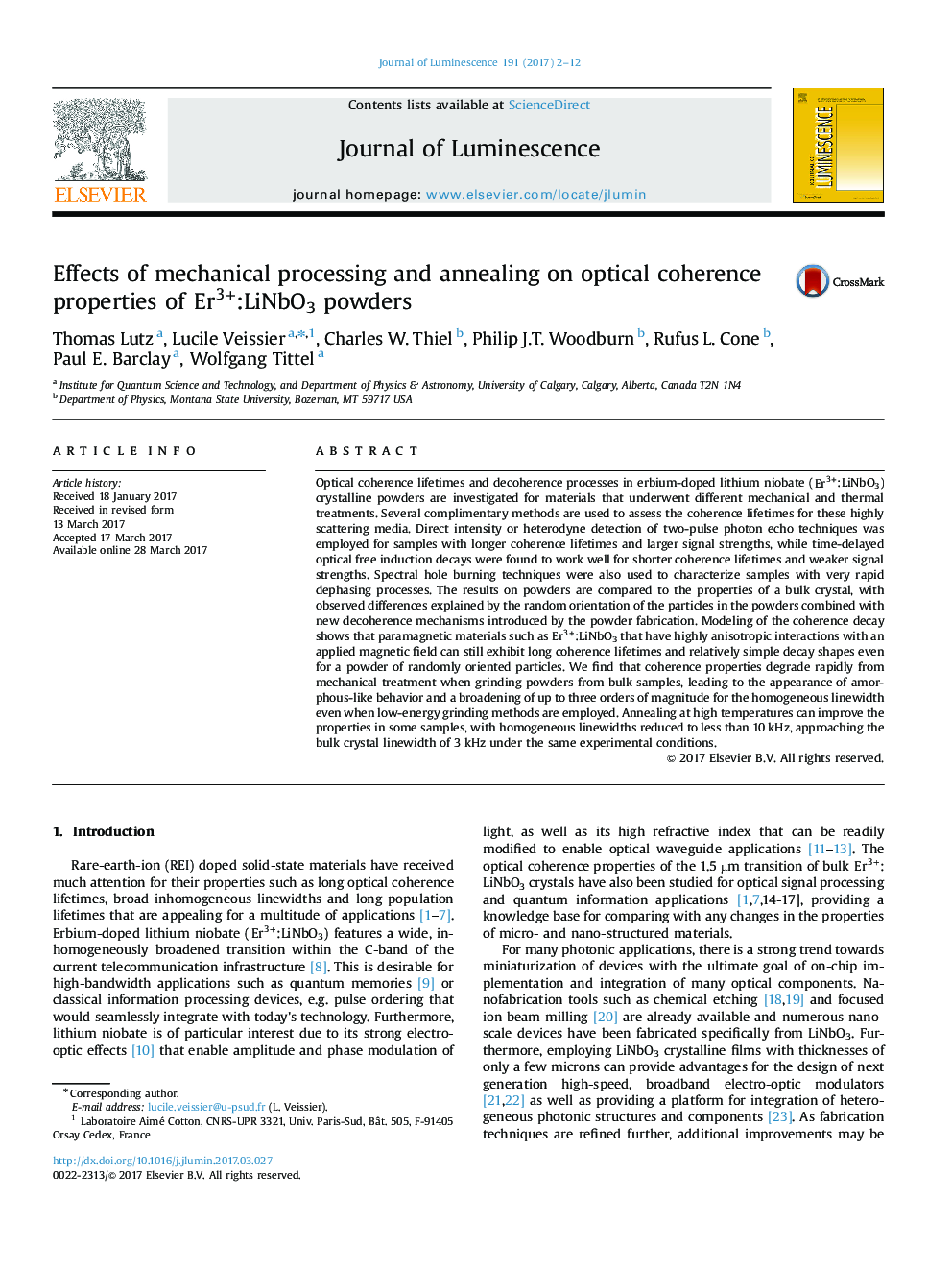 Effects of mechanical processing and annealing on optical coherence properties of Er3+:LiNbO3 powders