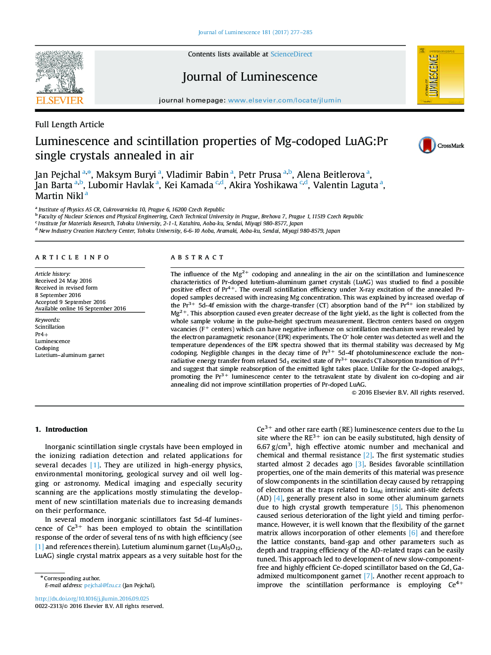 Luminescence and scintillation properties of Mg-codoped LuAG:Pr single crystals annealed in air