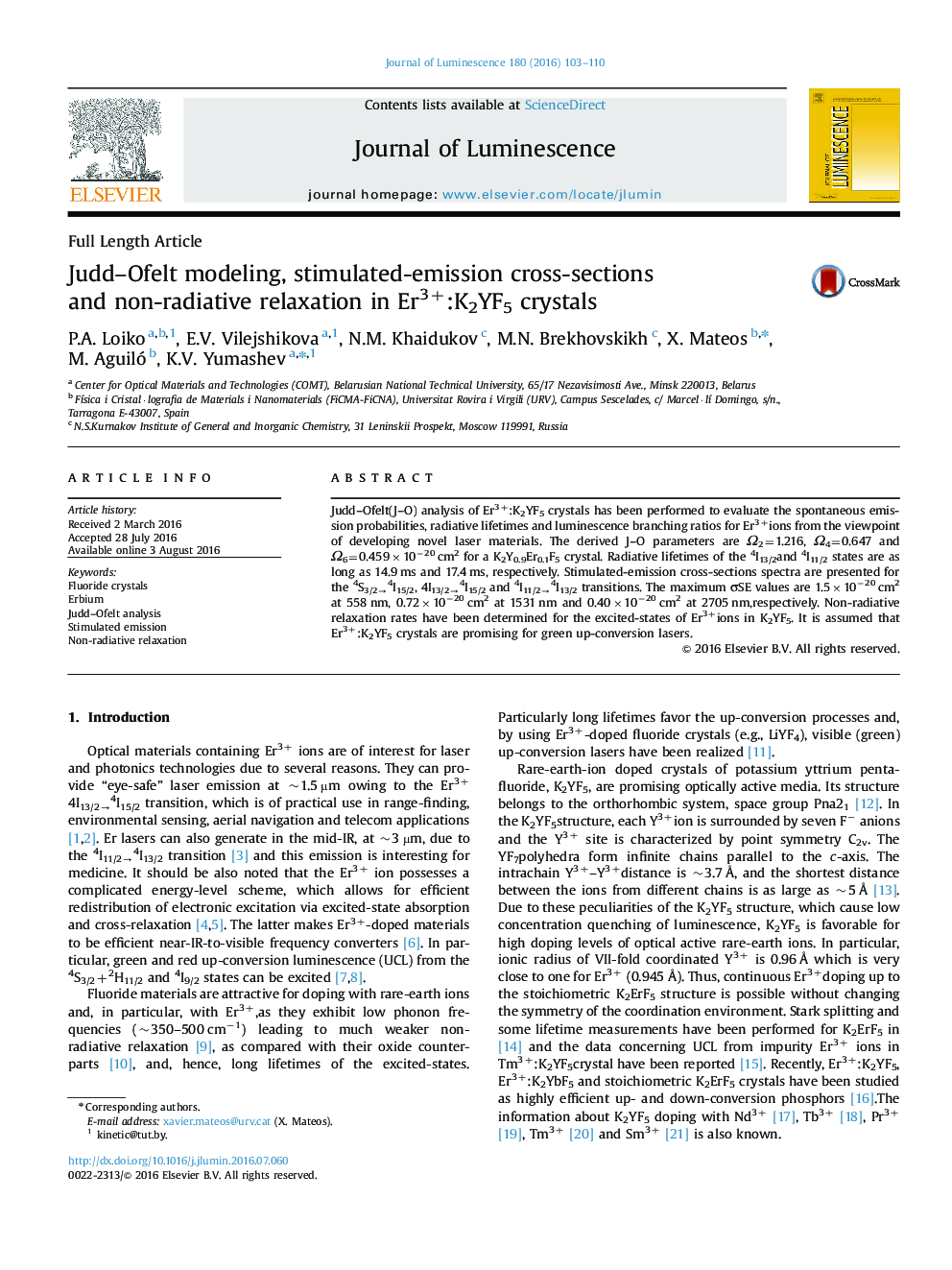 Judd-Ofelt modeling, stimulated-emission cross-sections and non-radiative relaxation in Er3+:K2YF5 crystals