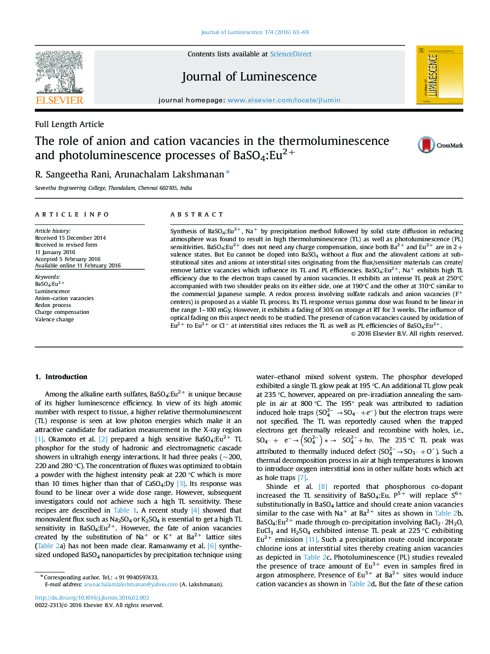 The role of anion and cation vacancies in the thermoluminescence and photoluminescence processes of BaSO4:Eu2+