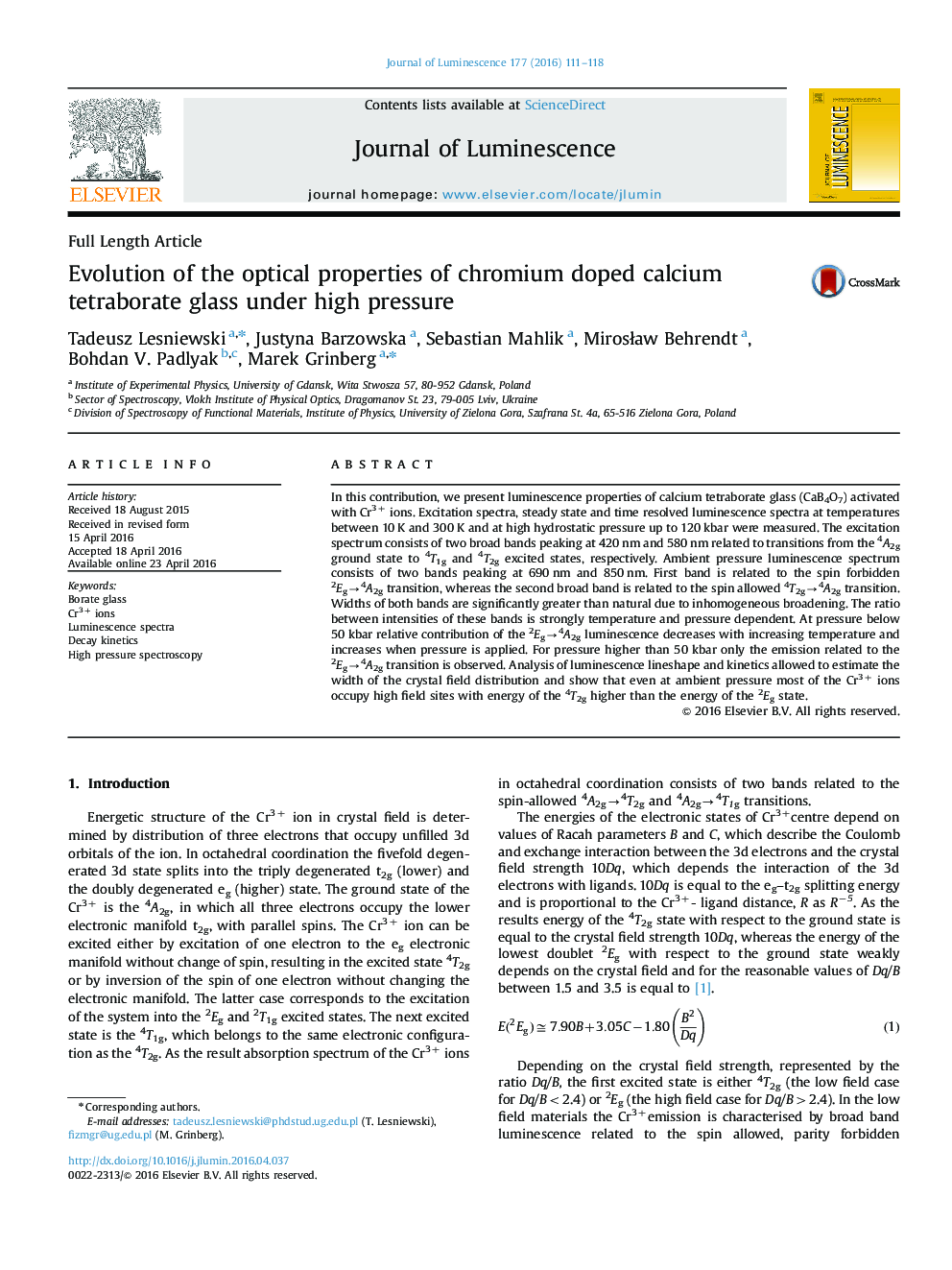 Evolution of the optical properties of chromium doped calcium tetraborate glass under high pressure