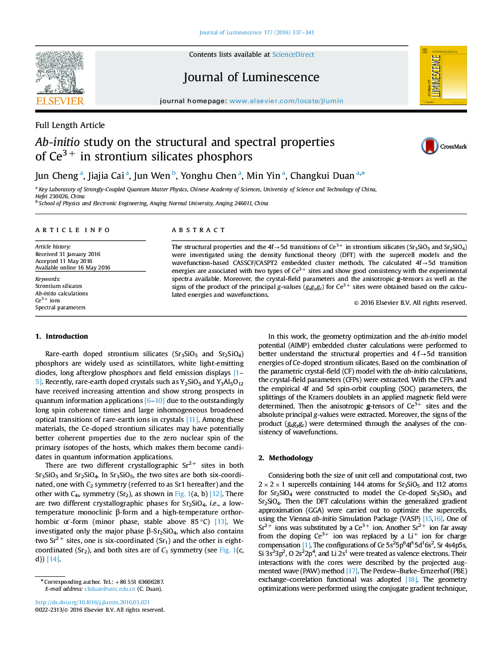 Ab-initio study on the structural and spectral properties of Ce3+ in strontium silicates phosphors