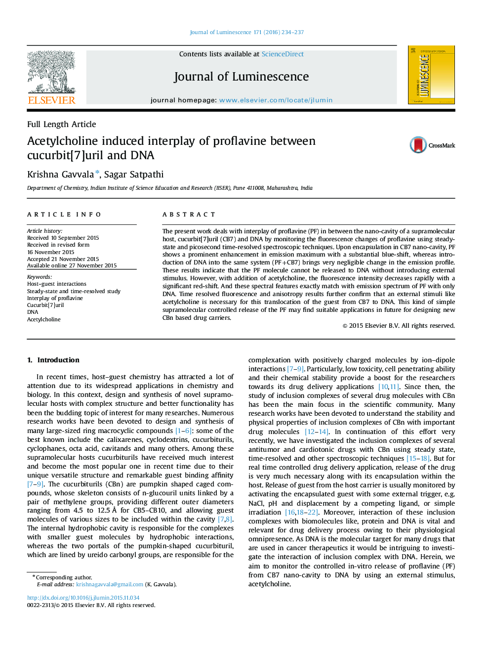 Acetylcholine induced interplay of proflavine between cucurbit[7]uril and DNA