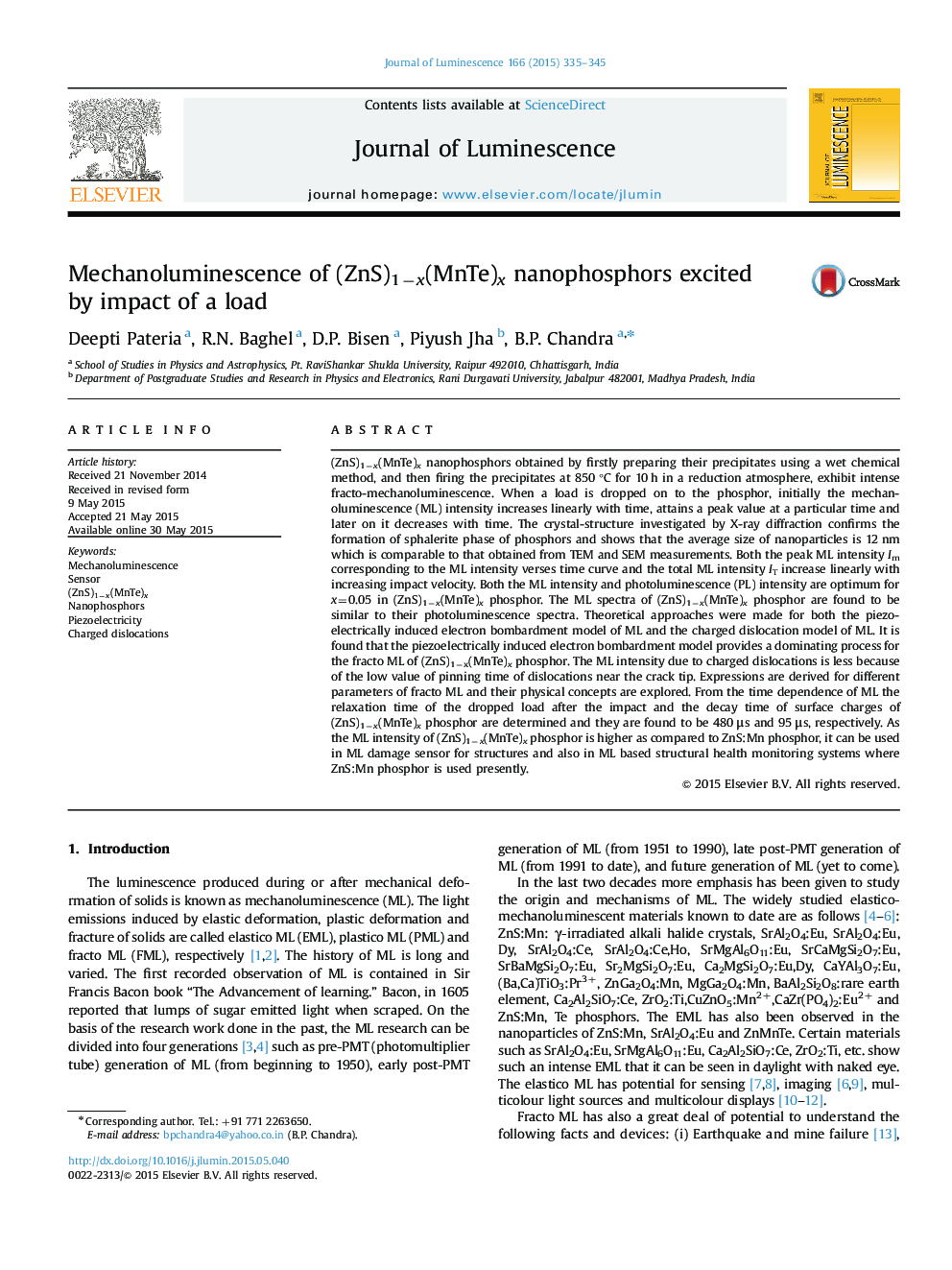 Mechanoluminescence of (ZnS)1âx(MnTe)x nanophosphors excited by impact of a load