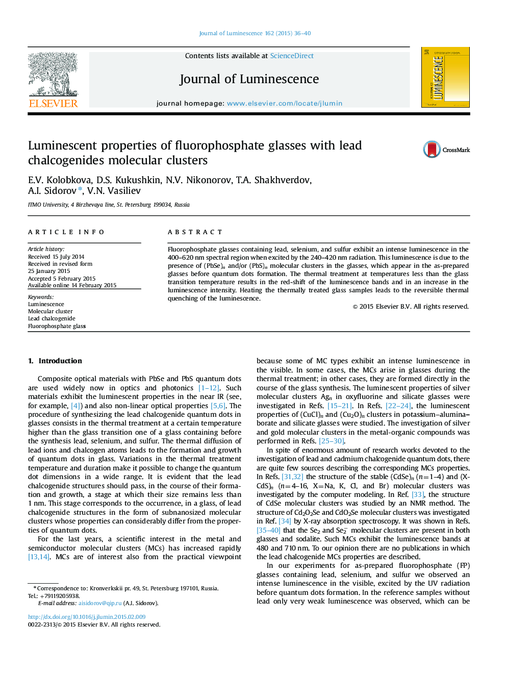 Luminescent properties of fluorophosphate glasses with lead chalcogenides molecular clusters