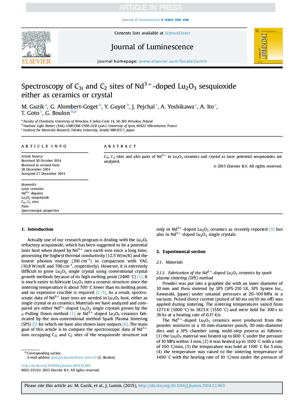 Spectroscopy of C3i and C2 sites of Nd3+-doped Lu2O3 sesquioxide either as ceramics or crystal