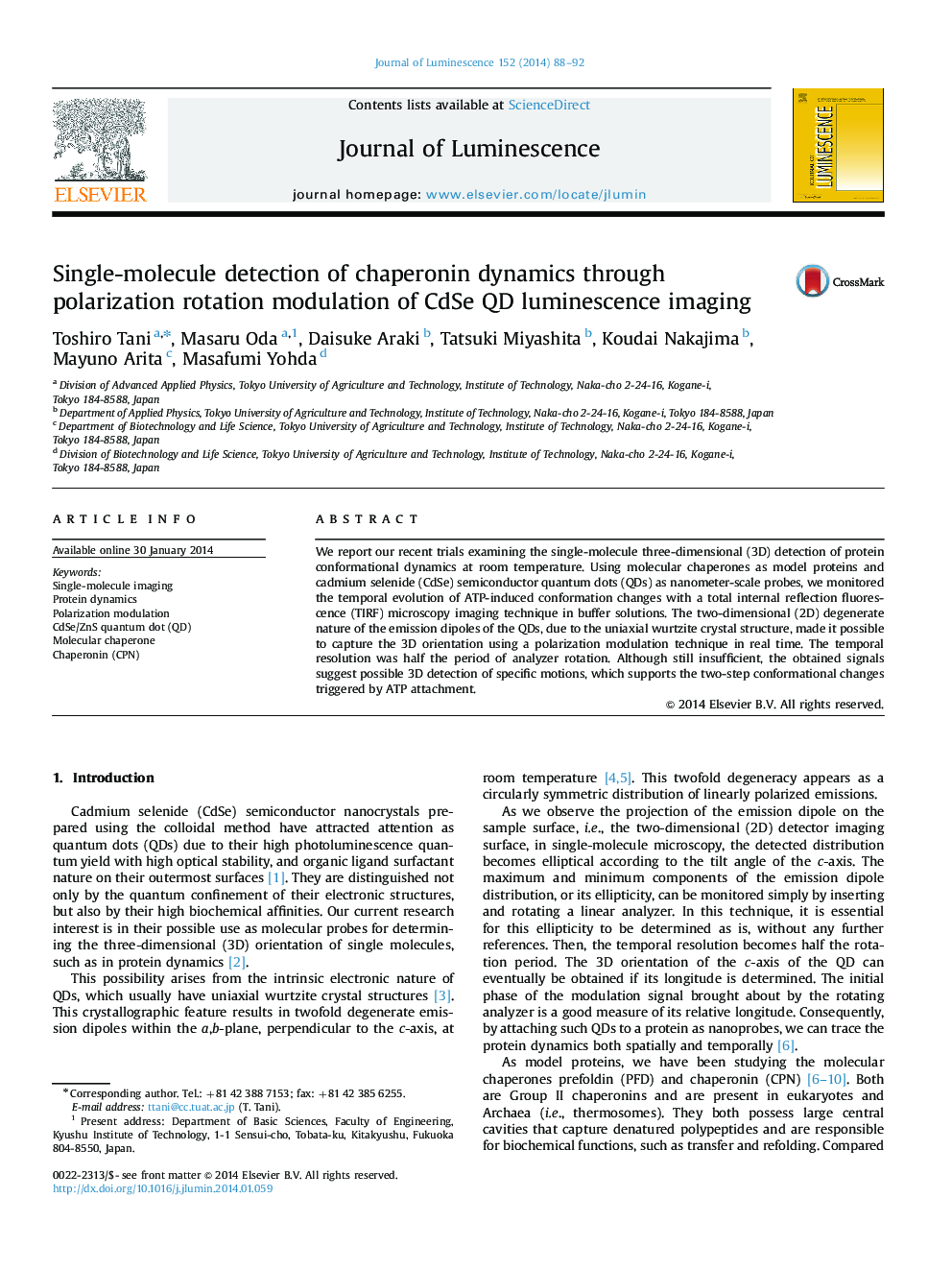 Single-molecule detection of chaperonin dynamics through polarization rotation modulation of CdSe QD luminescence imaging