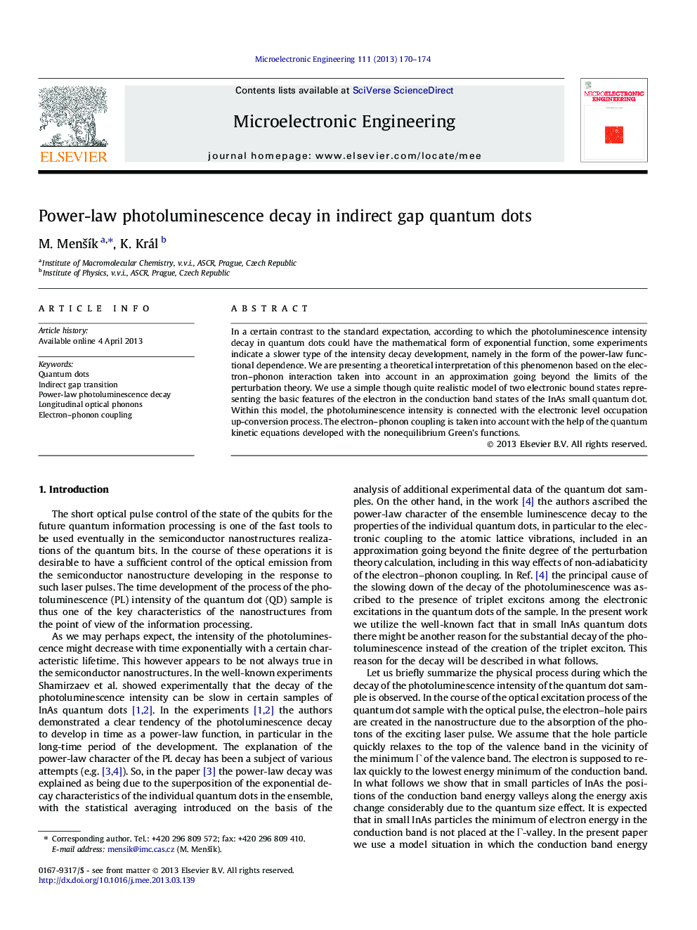 Power-law photoluminescence decay in indirect gap quantum dots