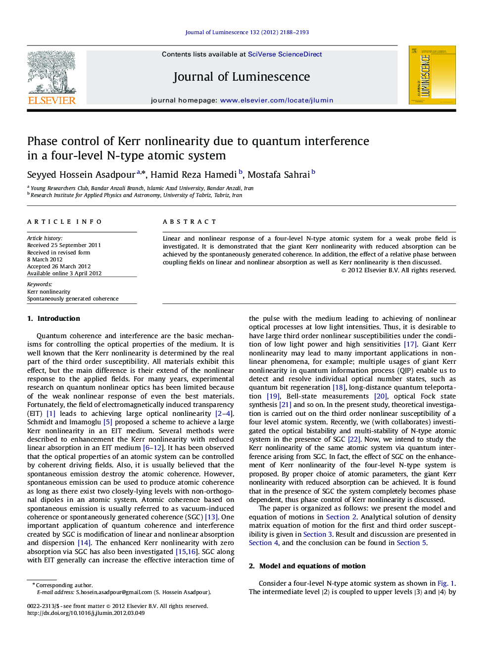 Phase control of Kerr nonlinearity due to quantum interference in a four-level N-type atomic system