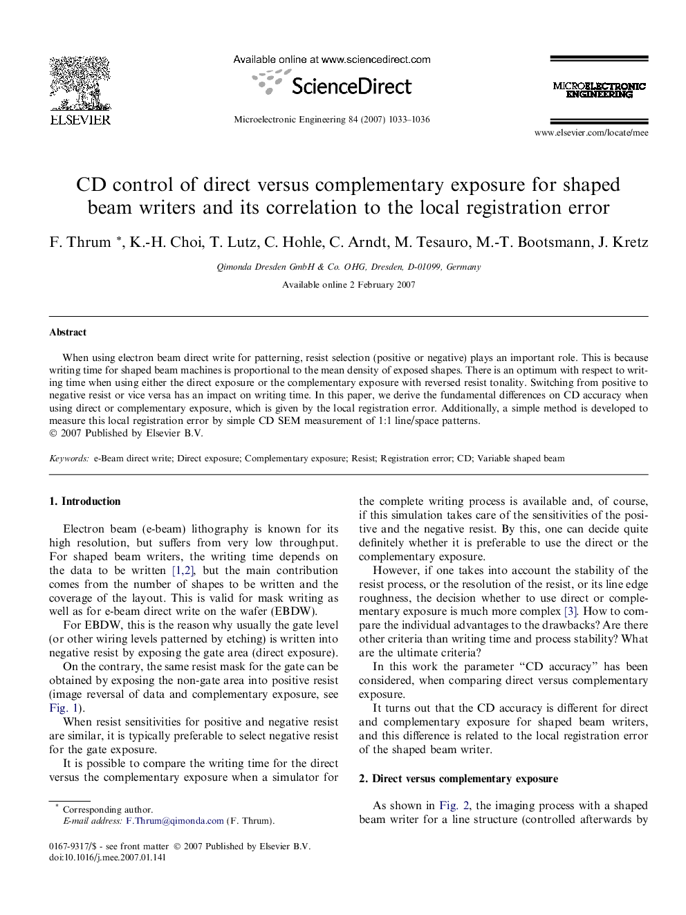 CD control of direct versus complementary exposure for shaped beam writers and its correlation to the local registration error