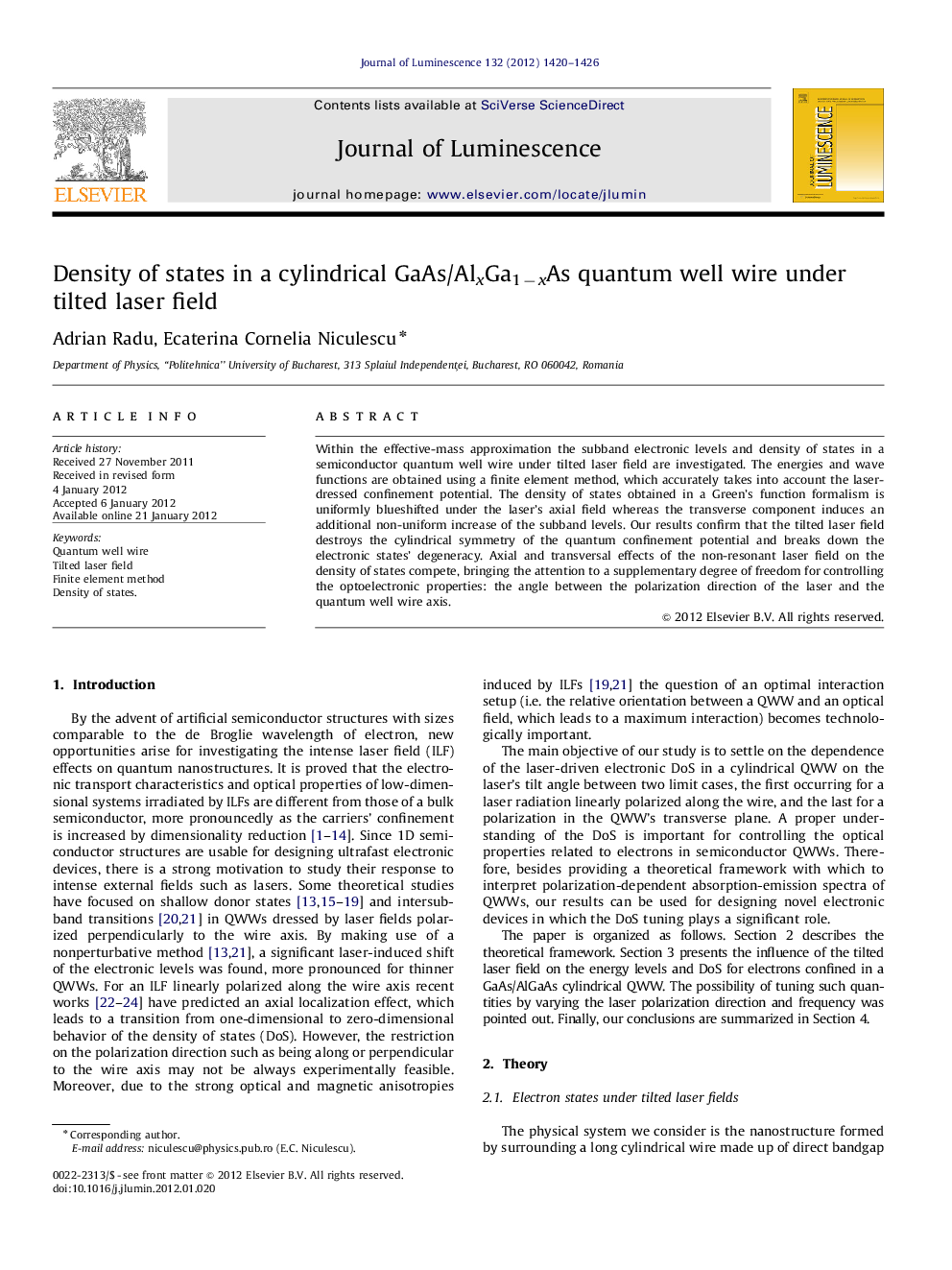 Density of states in a cylindrical GaAs/AlxGa1âxAs quantum well wire under tilted laser field