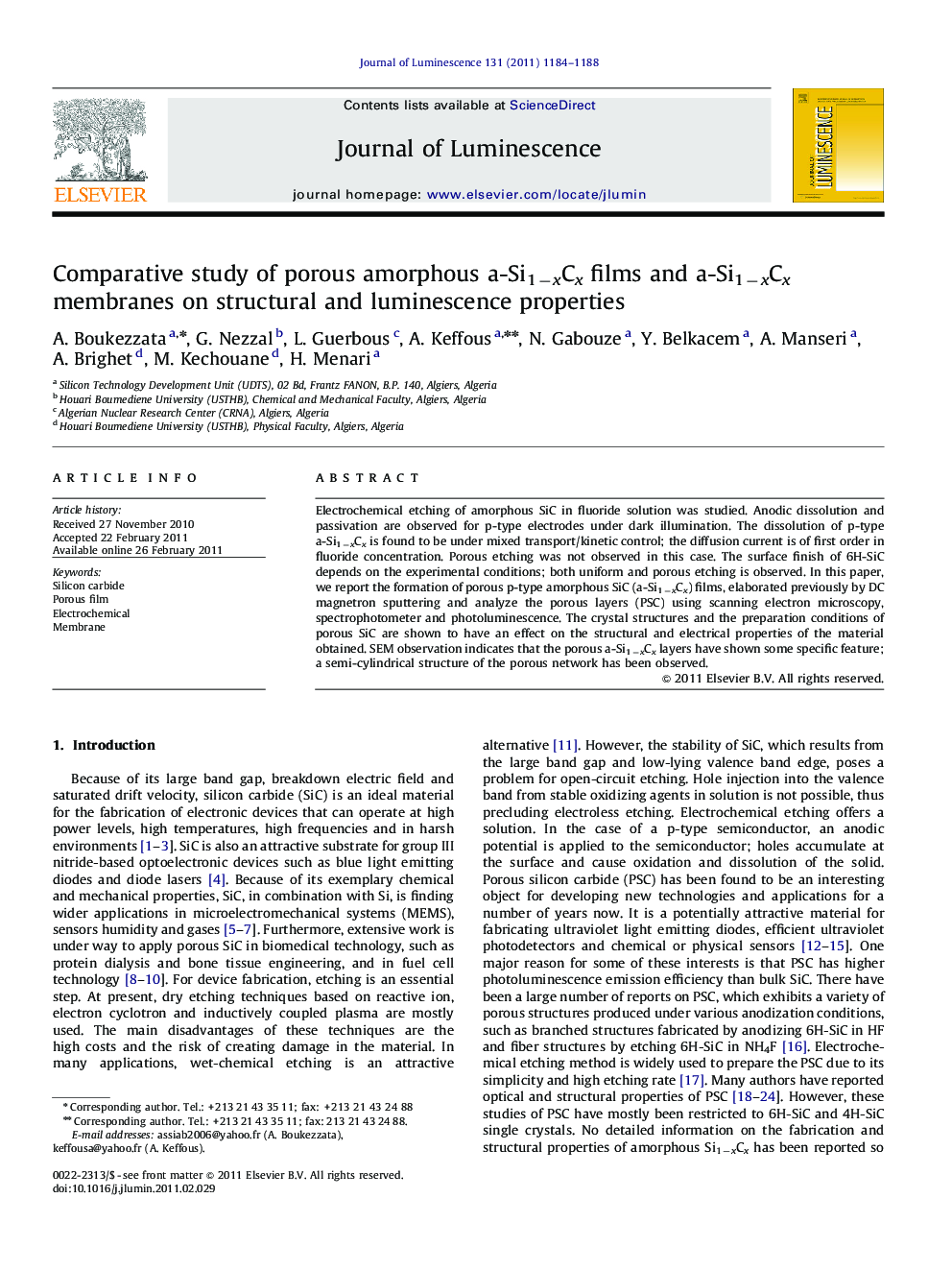 Comparative study of porous amorphous a-Si1âxCx films and a-Si1âxCx membranes on structural and luminescence properties