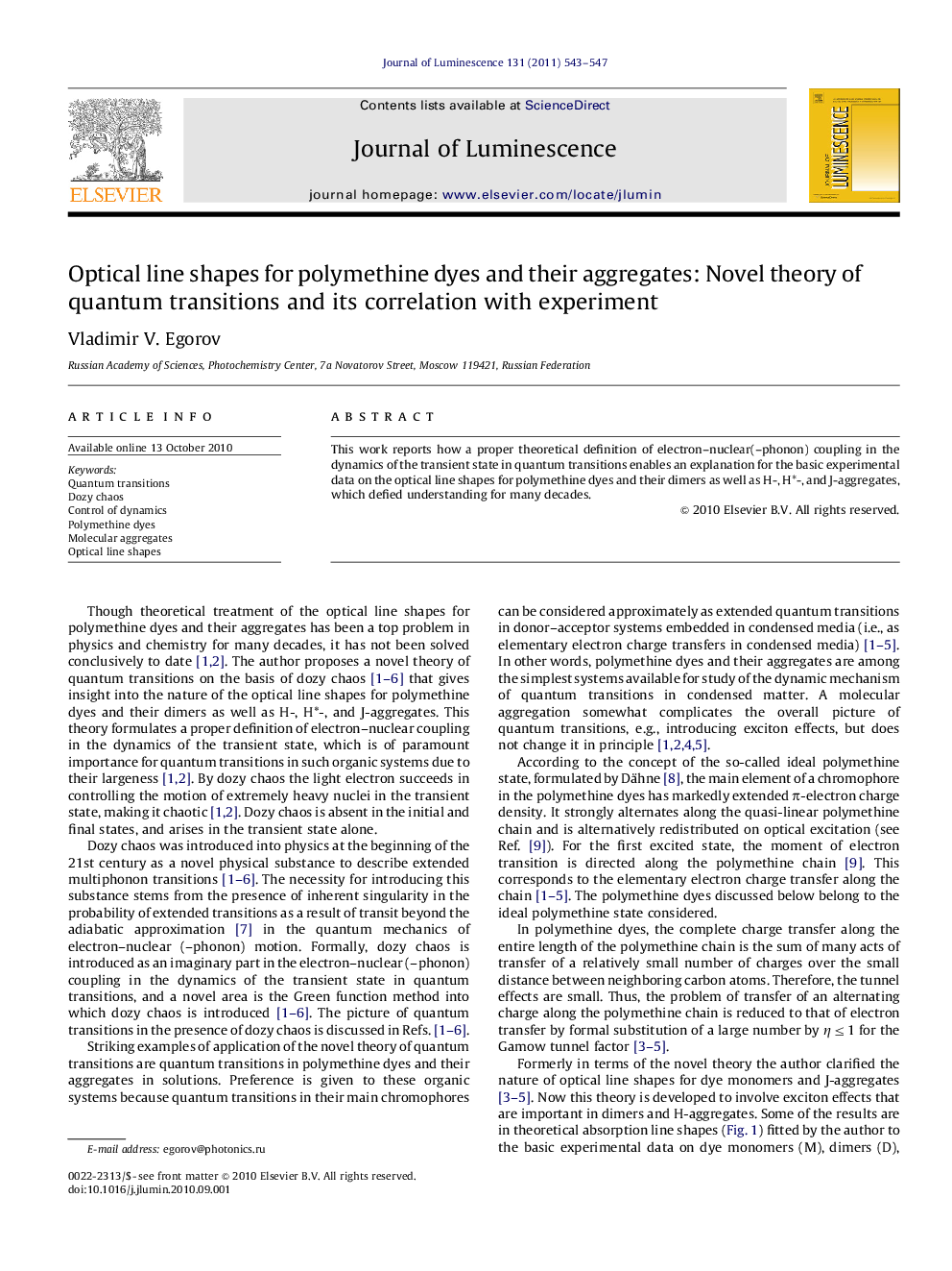 Optical line shapes for polymethine dyes and their aggregates: Novel theory of quantum transitions and its correlation with experiment