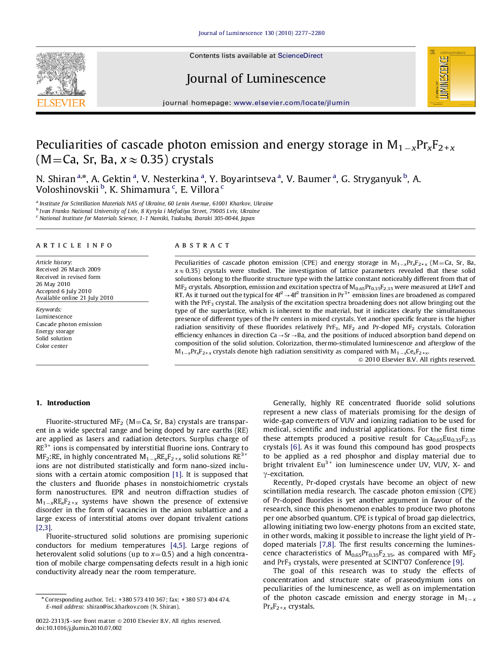 Peculiarities of cascade photon emission and energy storage in M1âxPrxF2+x (M=Ca, Sr, Ba, xâ0.35) crystals