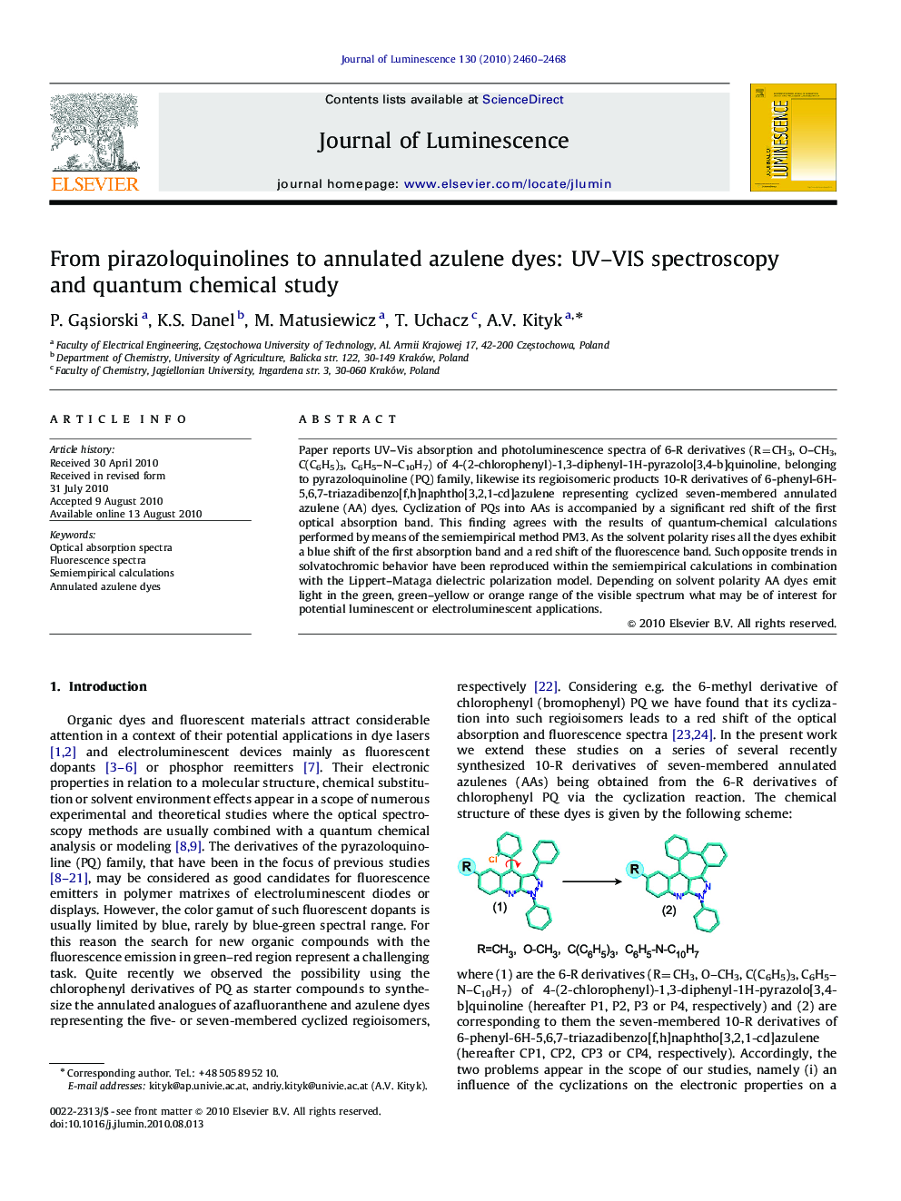 From pirazoloquinolines to annulated azulene dyes: UV-VIS spectroscopy and quantum chemical study