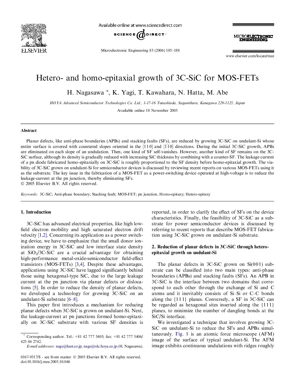 Hetero- and homo-epitaxial growth of 3C-SiC for MOS-FETs