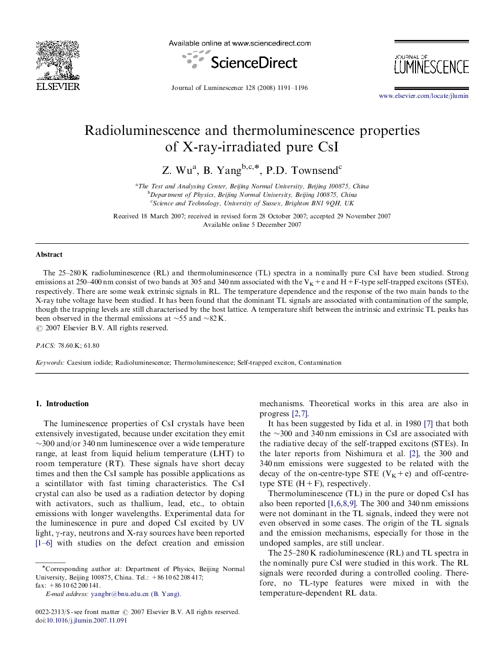 Radioluminescence and thermoluminescence properties of X-ray-irradiated pure CsI