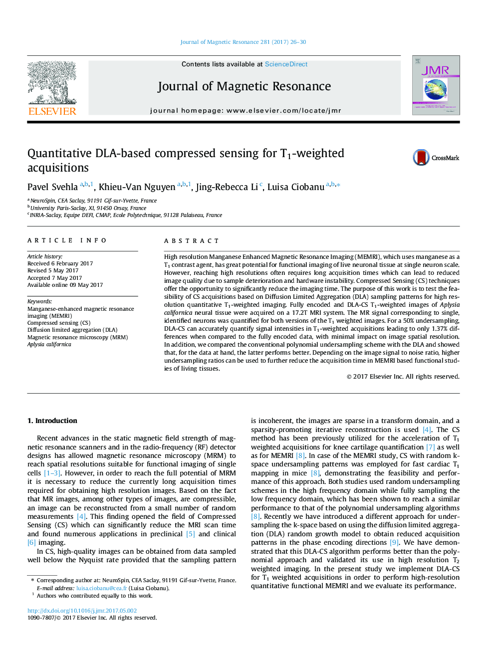 Quantitative DLA-based compressed sensing for T1-weighted acquisitions