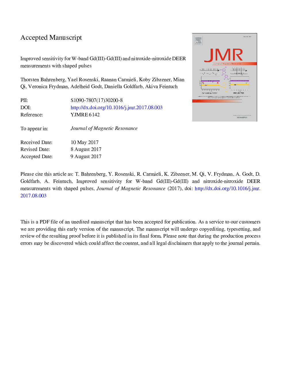 Improved sensitivity for W-band Gd(III)-Gd(III) and nitroxide-nitroxide DEER measurements with shaped pulses