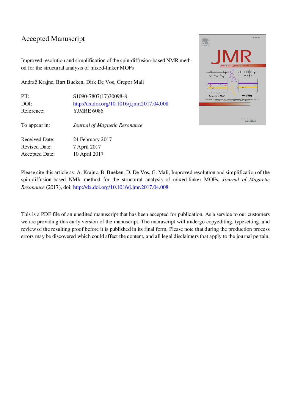 Improved resolution and simplification of the spin-diffusion-based NMR method for the structural analysis of mixed-linker MOFs