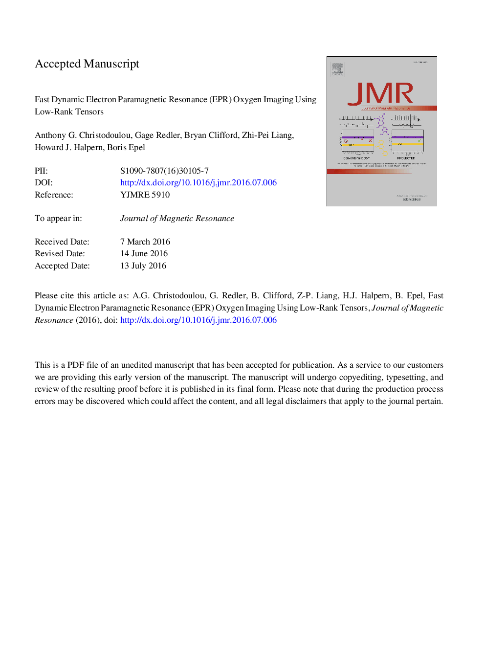 Fast dynamic electron paramagnetic resonance (EPR) oxygen imaging using low-rank tensors