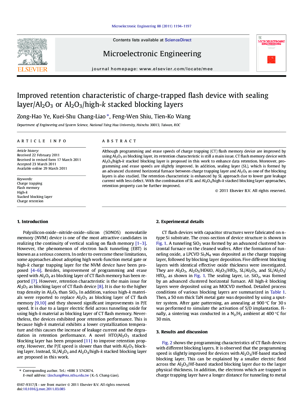 Improved retention characteristic of charge-trapped flash device with sealing layer/Al2O3 or Al2O3/high-k stacked blocking layers