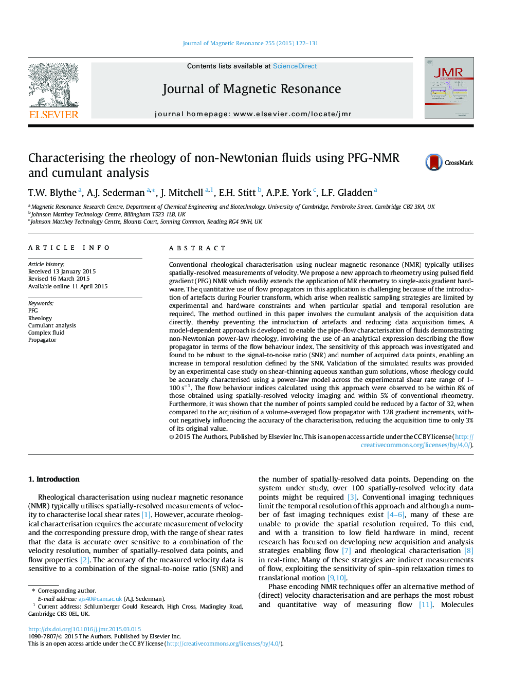 Characterising the rheology of non-Newtonian fluids using PFG-NMR and cumulant analysis