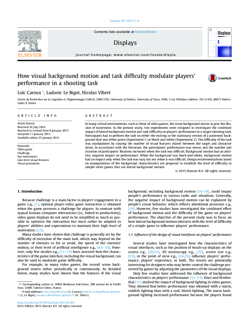 How visual background motion and task difficulty modulate players’ performance in a shooting task