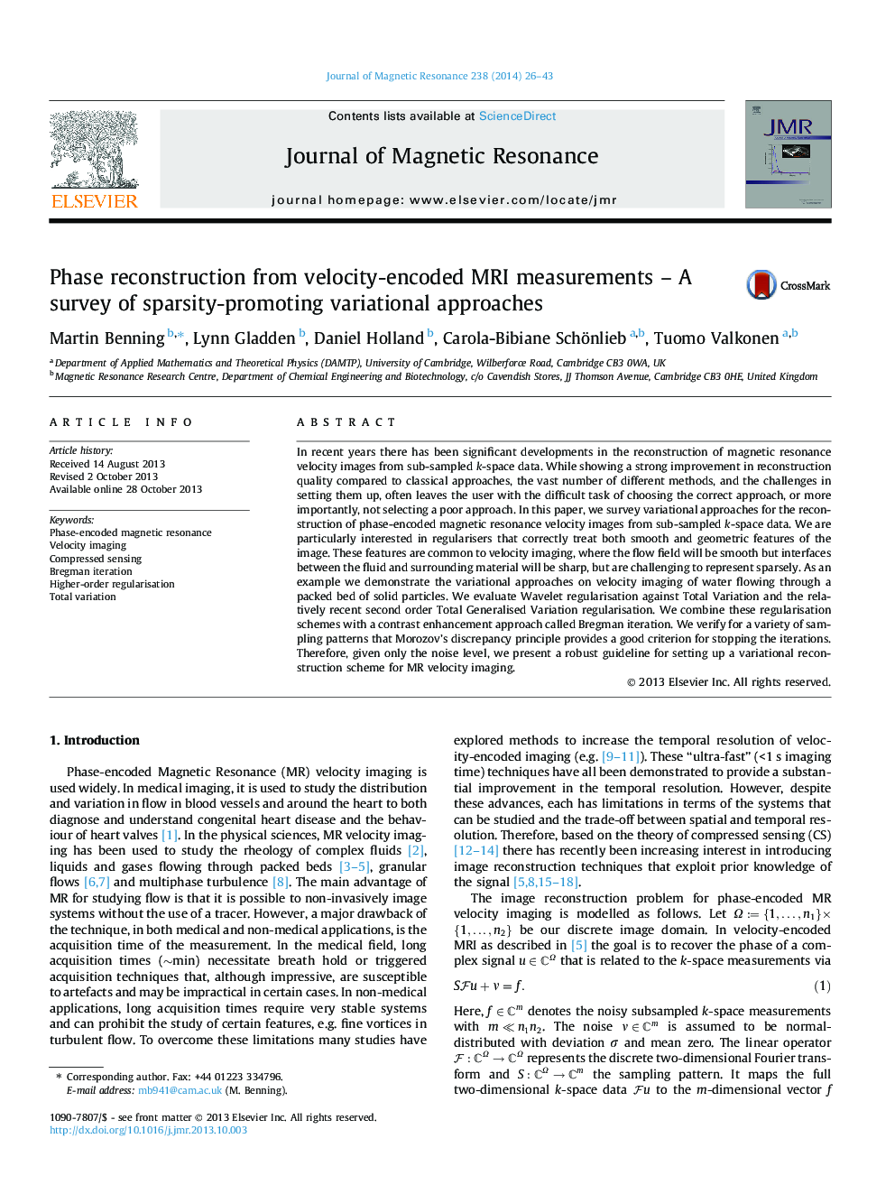 Phase reconstruction from velocity-encoded MRI measurements - A survey of sparsity-promoting variational approaches