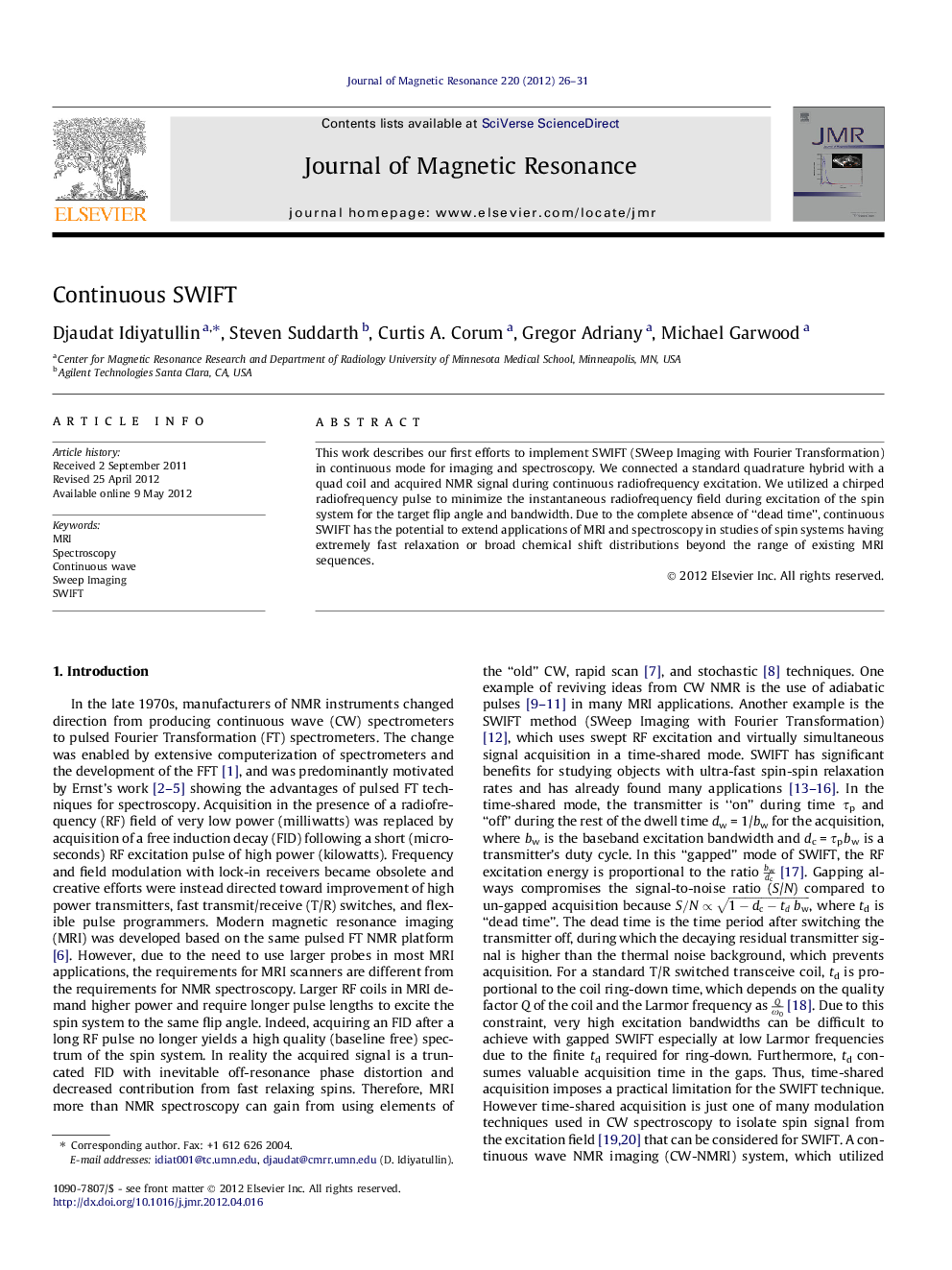 Continuous SWIFT