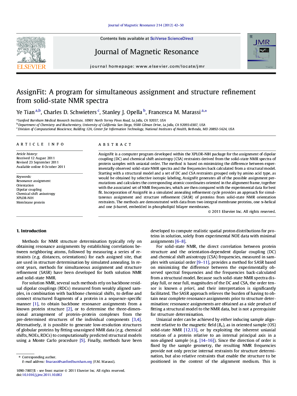 AssignFit: A program for simultaneous assignment and structure refinement from solid-state NMR spectra