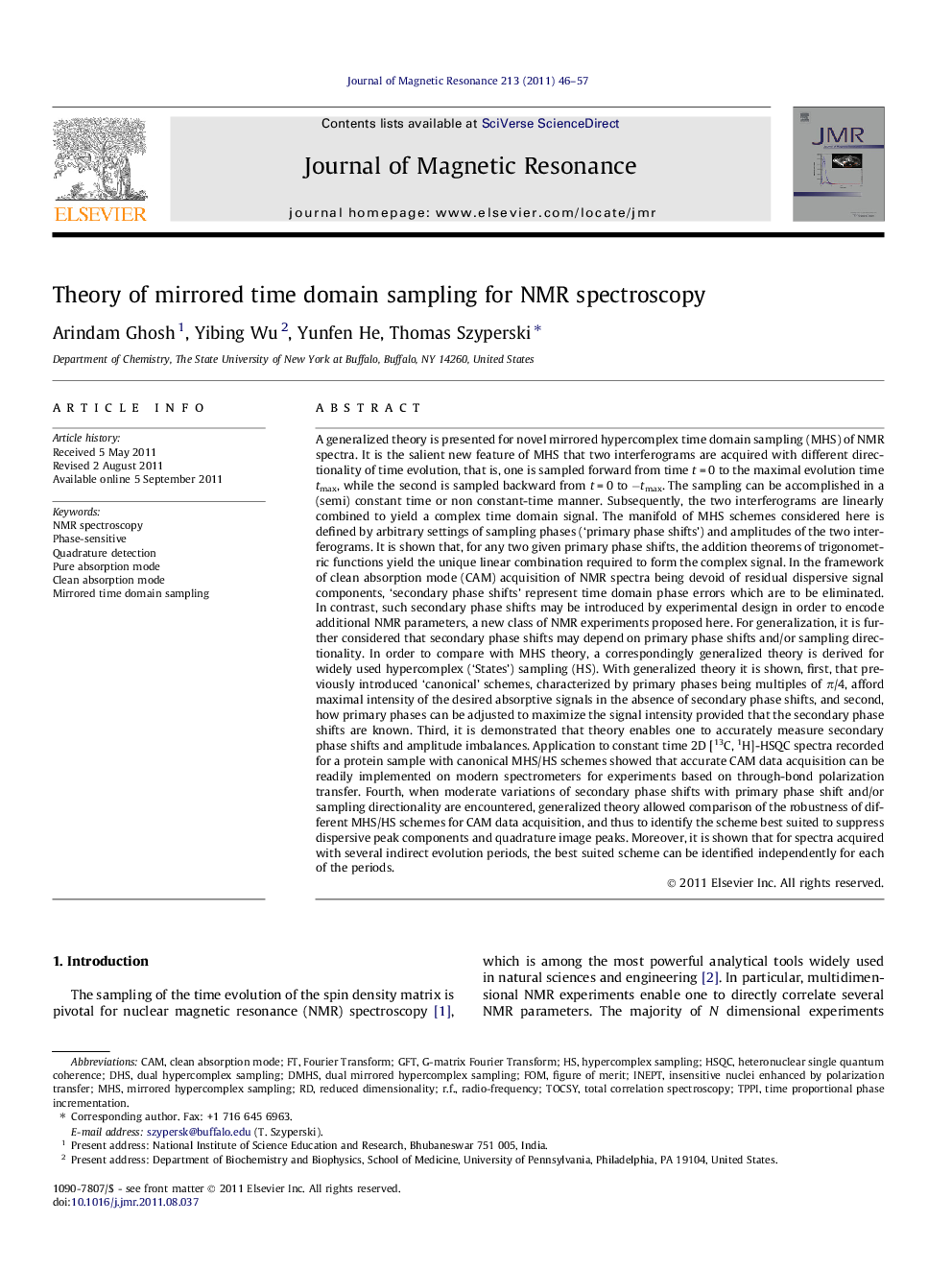 Theory of mirrored time domain sampling for NMR spectroscopy