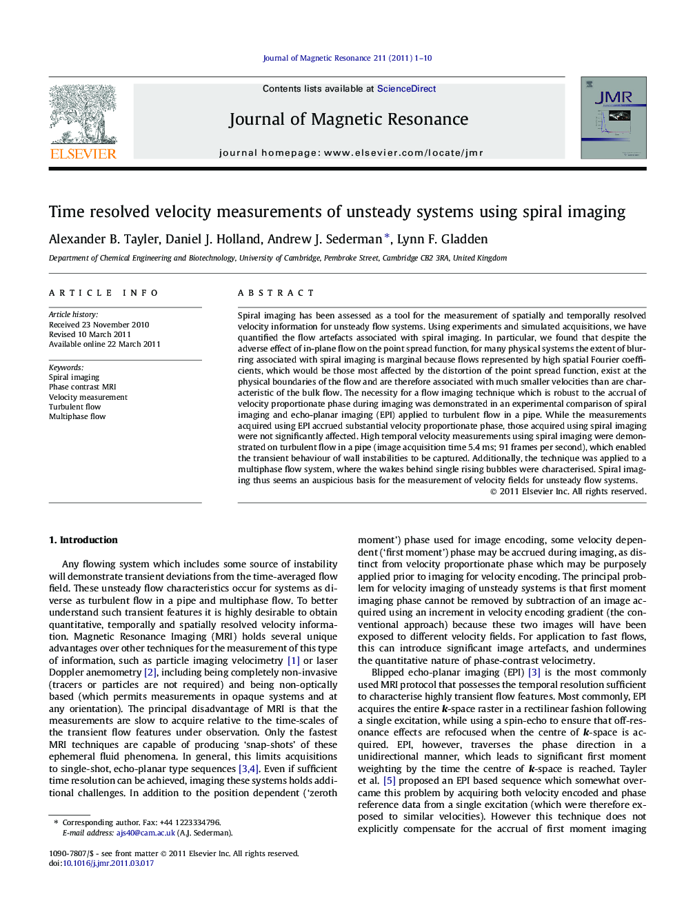 Time resolved velocity measurements of unsteady systems using spiral imaging