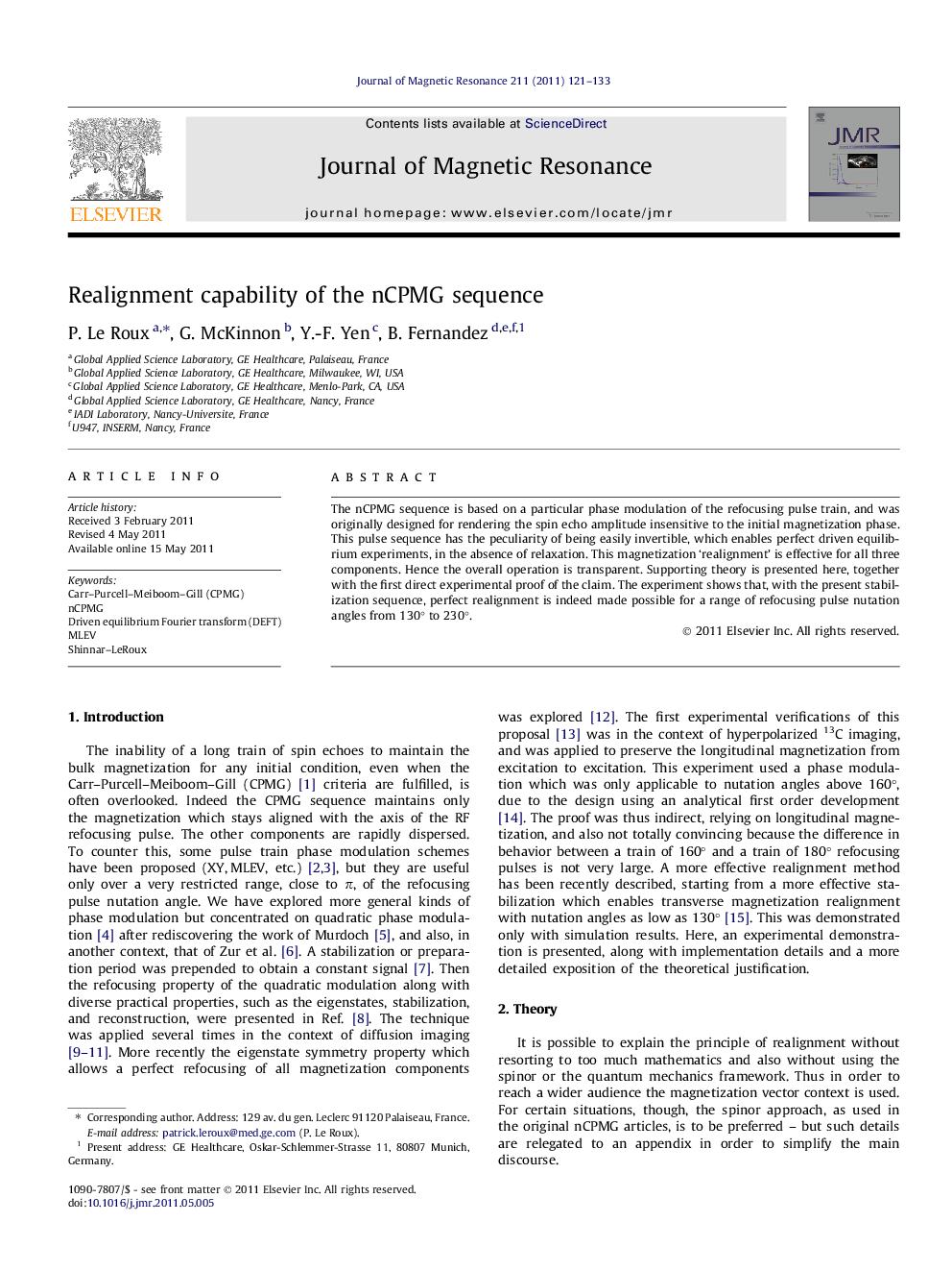 Realignment capability of the nCPMG sequence