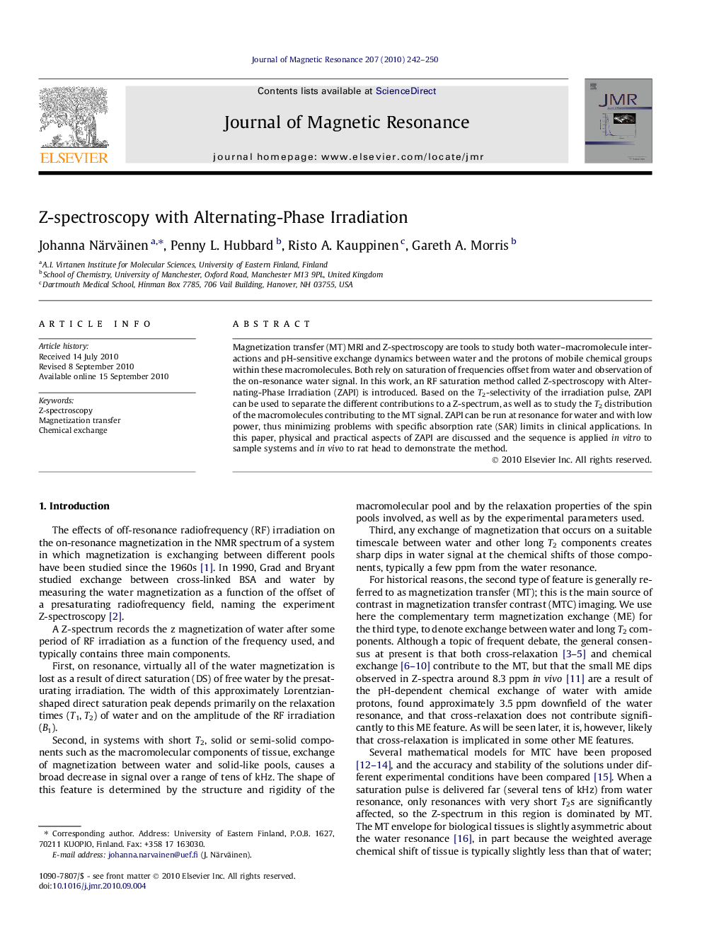 Z-spectroscopy with Alternating-Phase Irradiation