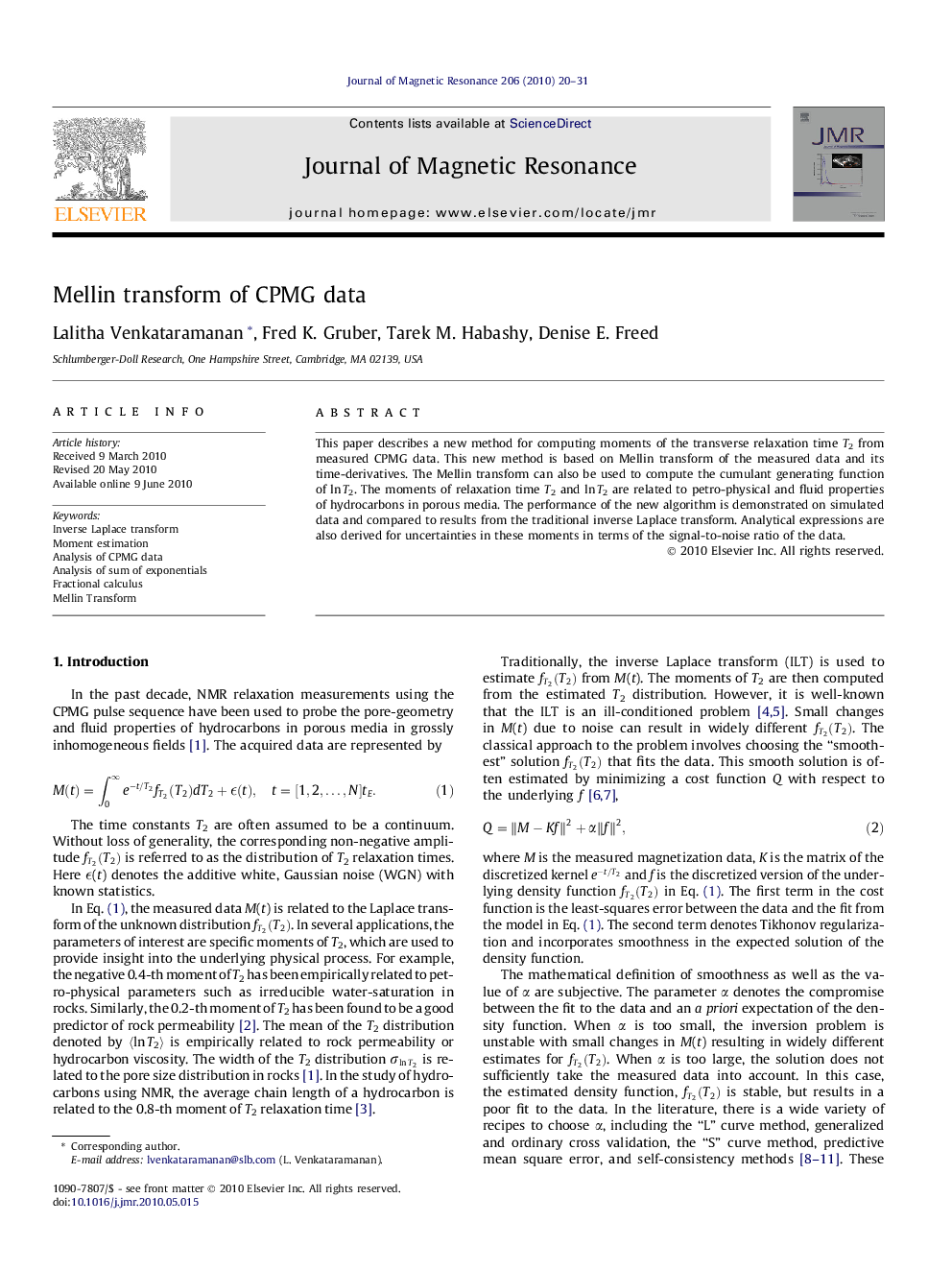 Mellin transform of CPMG data