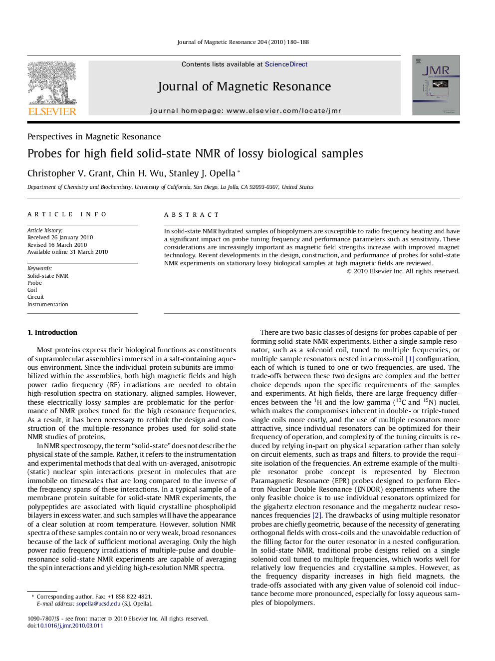 Probes for high field solid-state NMR of lossy biological samples