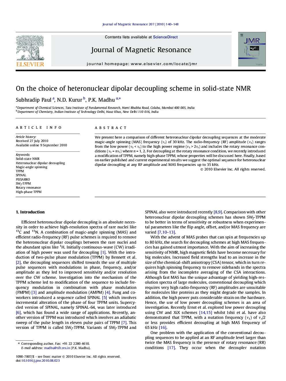 On the choice of heteronuclear dipolar decoupling scheme in solid-state NMR