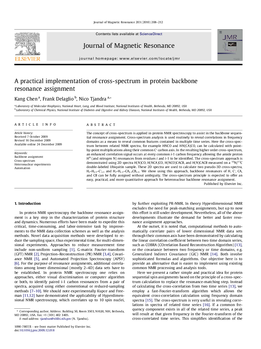 A practical implementation of cross-spectrum in protein backbone resonance assignment