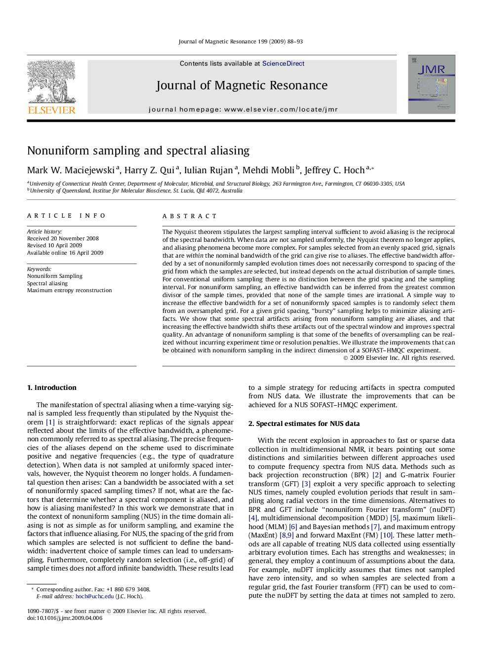 Nonuniform sampling and spectral aliasing