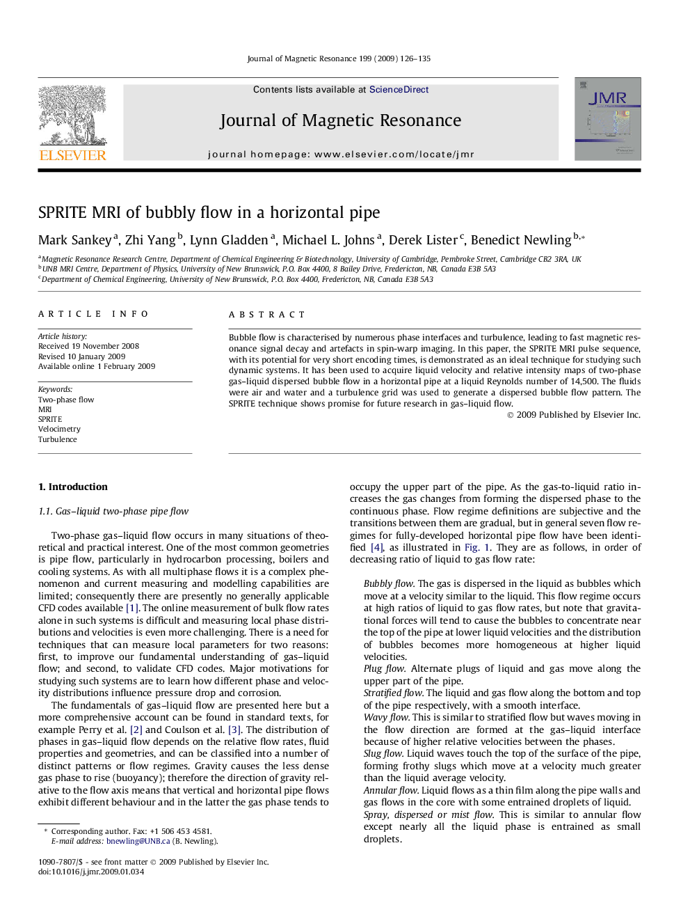 SPRITE MRI of bubbly flow in a horizontal pipe