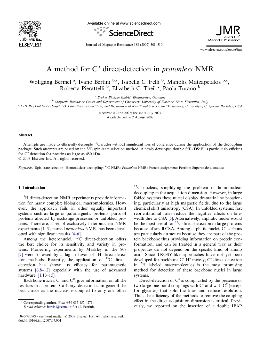 A method for CÎ± direct-detection in protonless NMR