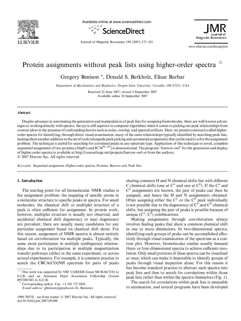 Protein assignments without peak lists using higher-order spectra