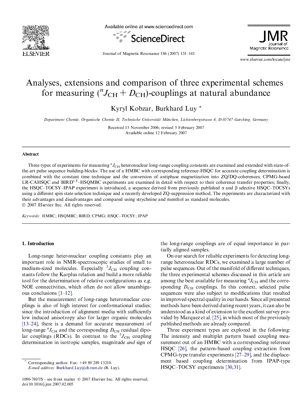 Analyses, extensions and comparison of three experimental schemes for measuring (nJCHÂ +Â DCH)-couplings at natural abundance