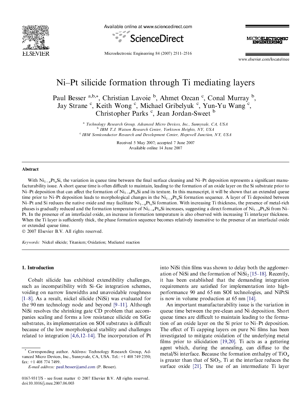 Ni–Pt silicide formation through Ti mediating layers