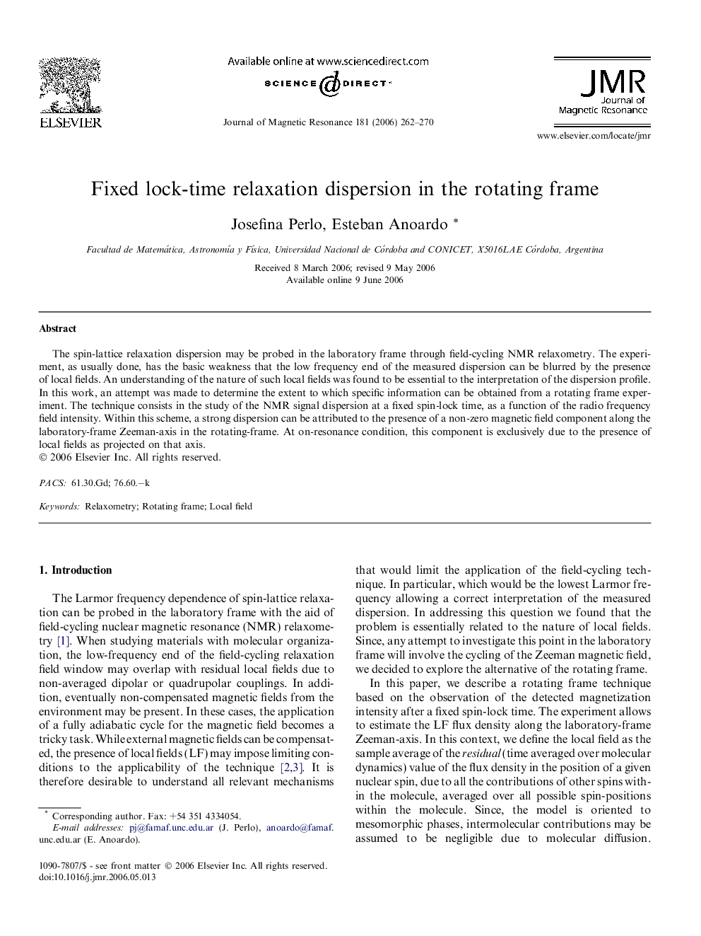 Fixed lock-time relaxation dispersion in the rotating frame